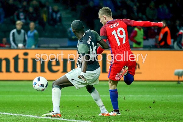  Jamie Vardy of England scores v Germany Berlin 2016