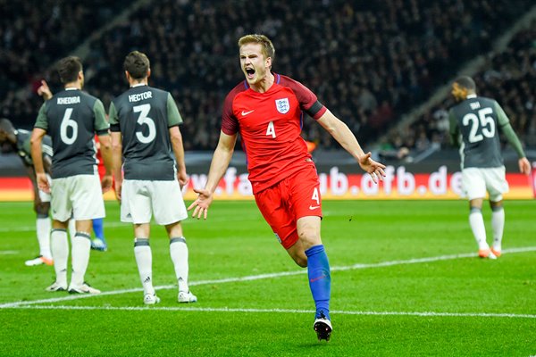 Eric Dier England celebrates goal v Germany Berlin 2016