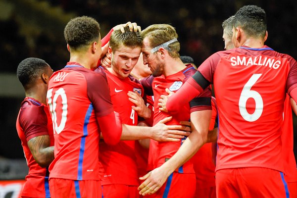 Eric Dier England celebrates goal v Germany Berlin 2016