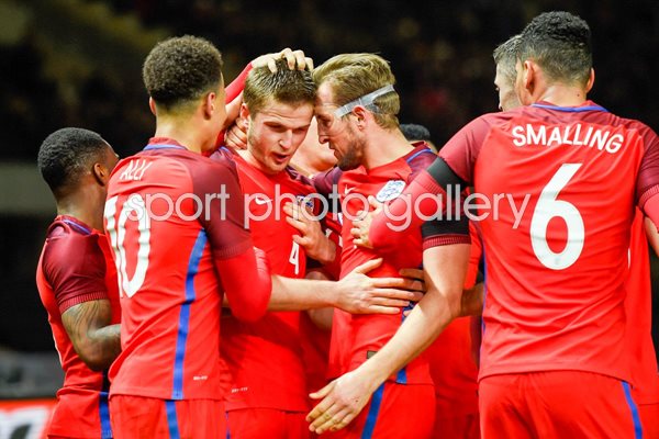Eric Dier England celebrates goal v Germany Berlin 2016