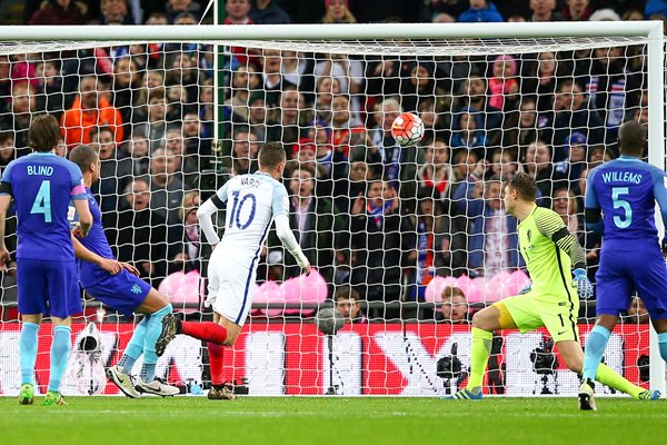 Jamie Vardy England scores v Holland Wembley 2016