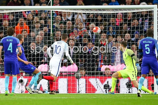 Jamie Vardy England scores v Holland Wembley 2016