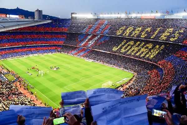 Barcelona v Real Camp Nou mosaic tribute to Cruyff