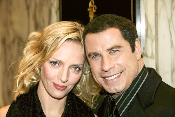 Actors Uma Thurman and John Travolta