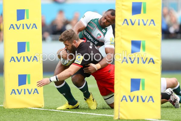 Will Fraser scores Saracens v Leicester Premiership Semi Final 2016