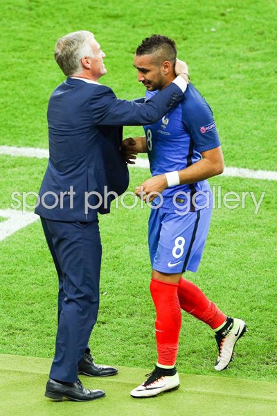 Dimitri Payet & Didier Deschamps France v Romania Paris 2016