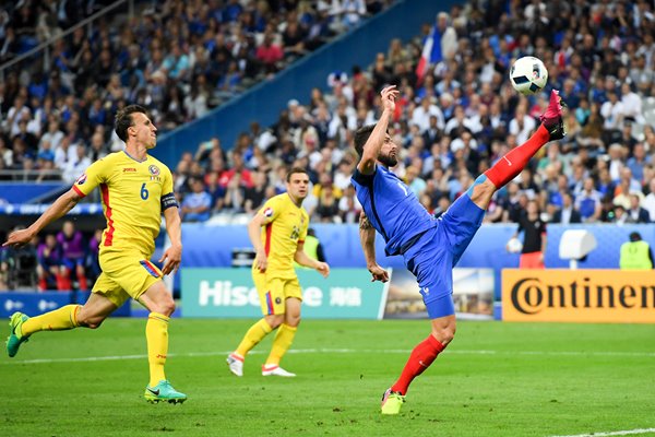 Olivier Giroud France v Romania Europeans Paris 2016