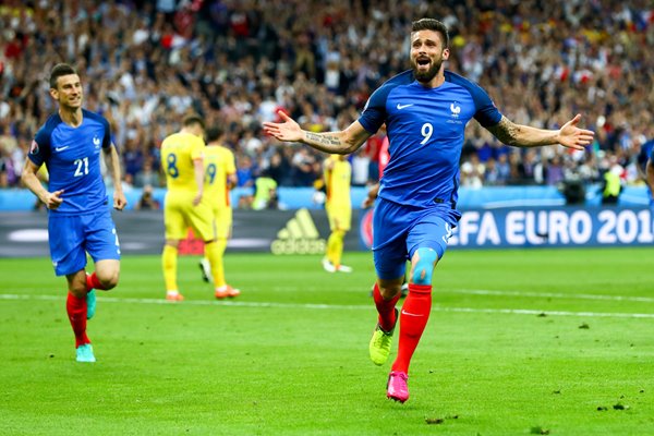 Olivier Giroud France scores v Romania Europeans Paris 2016