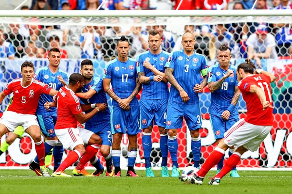 Gareth Bale Wales Free Kick v Slovakia Bordeaux 2016