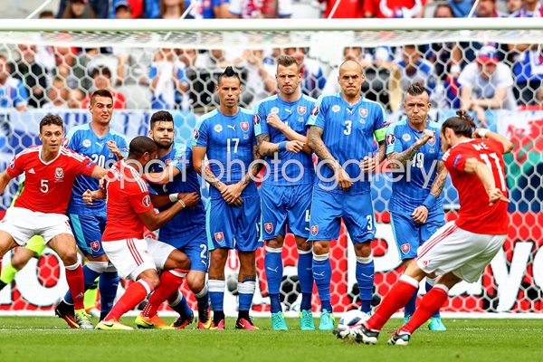 Gareth Bale Wales Free Kick v Slovakia Bordeaux 2016