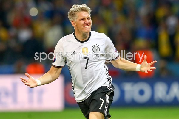 Bastian Schweinsteiger Germany scores v Ukraine Lille 2016