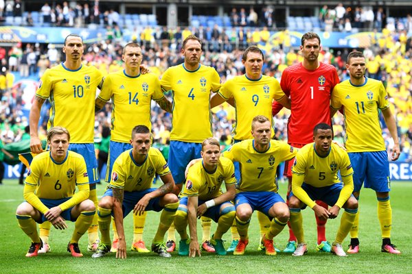 Sweden team v Republic of Ireland Europeans 2016