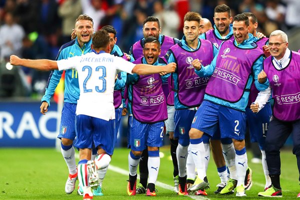 Emanuele Giaccherini Italy scores v Belgium Lyon 2016