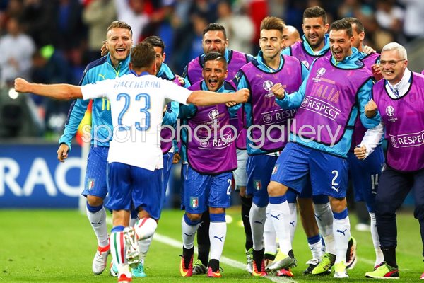 Emanuele Giaccherini Italy scores v Belgium Lyon 2016