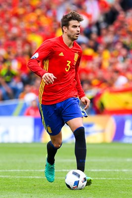 Gerard Pique Spain v Czech Republic Toulouse Europeans 2016