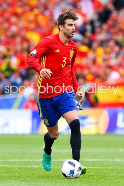 Gerard Pique Spain v Czech Republic Toulouse Europeans 2016