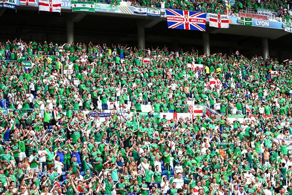 Northern Ireland fans v Ukraine Lyon Europeans 2016