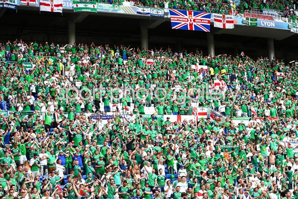 Northern Ireland fans v Ukraine Lyon Europeans 2016