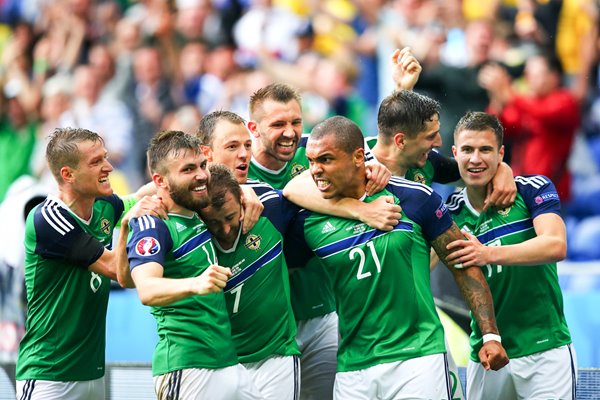 Niall McGinn Northern Ireland scores v Ukraine Lyon 2016