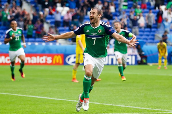 Niall McGinn Northern Ireland scores v Ukraine Lyon 2016