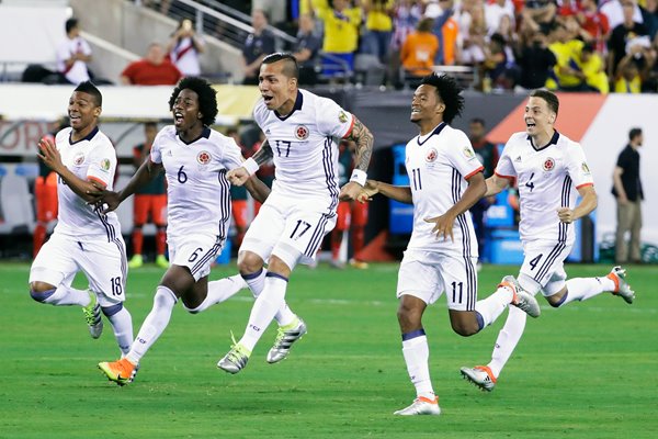 Colombia players celebrate Copa America