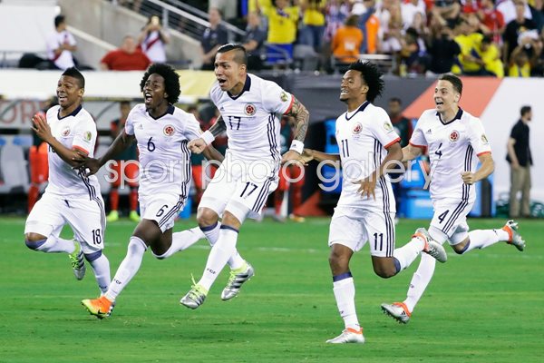 Colombia players celebrate Copa America