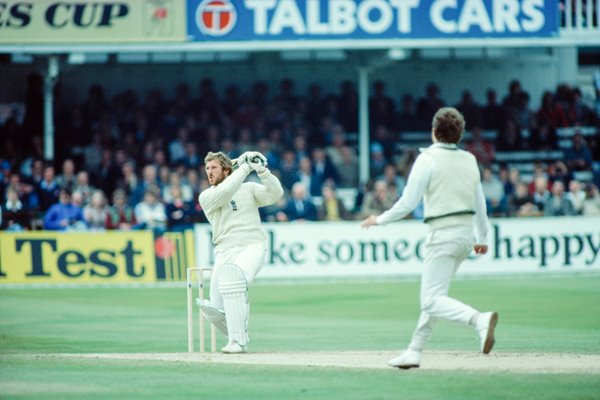 Ian Botham England drives Terry Alderman Australia 1981