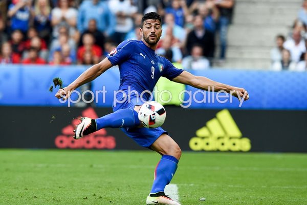 Graziano Pelle Italy scores v Spain Europeans 2016
