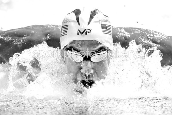Michael Phelps USA Men's 100m Butterfly B&W