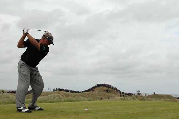 Darren Clarke tee shot Open 2011