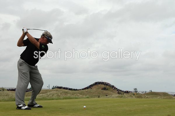Darren Clarke tee shot Open 2011
