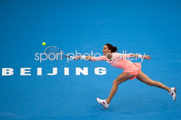 Agnieszka Radwanska returns a shot 2016 China Open