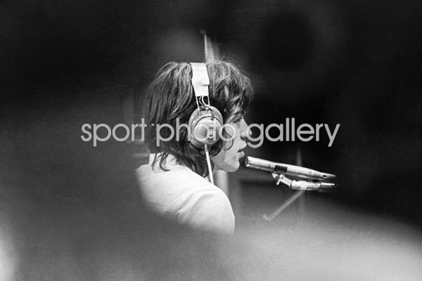 Mick Jagger in a recording studio 1968