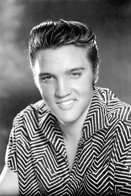 Elvis Presley black and white studio portrait