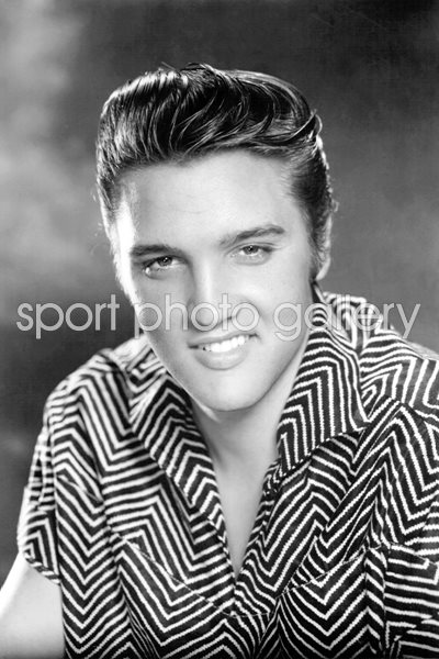 Elvis Presley black and white studio portrait