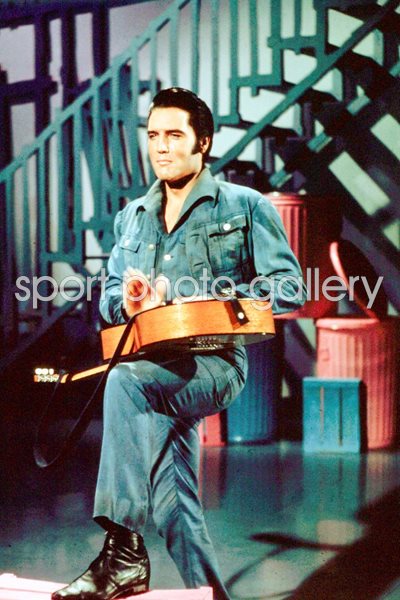 Elvis Presley rocks in overalls
