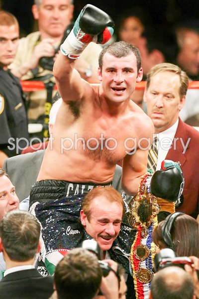 Joe Calzaghe celebrates Hopkins win