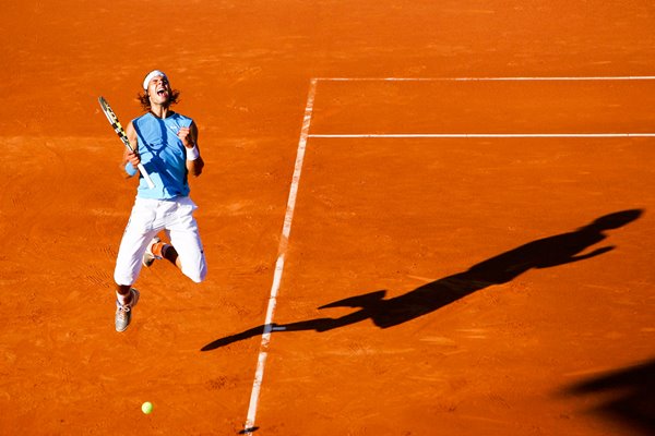  Rafael Nadal celebrates beating David Ferrer 2008