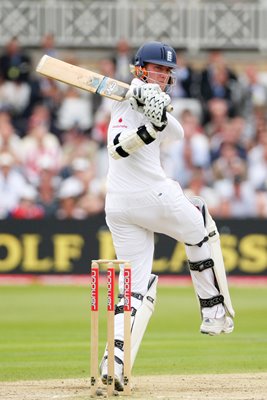 Stuart Broad batting for England v New Zealand 2008