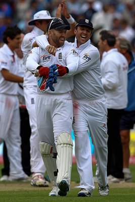 Graeme Swann Matt Prior Edgbaston 2011