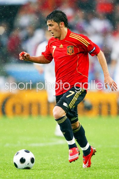 David Villa in action for Spain Euro 2008