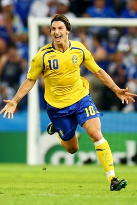 Zlatan Ibrahimovic scores for Sweden Euro 2008