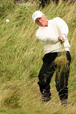 Greg Norman blasts from Birkdale rough