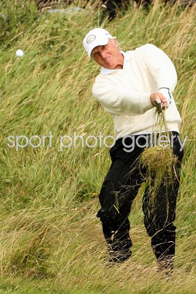 Greg Norman blasts from Birkdale rough