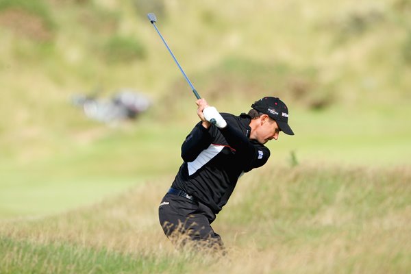 Padraig Harrington plays out of Birkdale rough