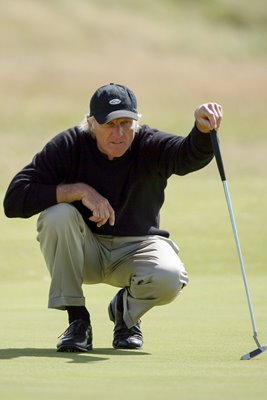 The Shark stares down a putt during 2008 Open