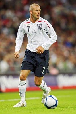 David Beckham on the ball for England 2008