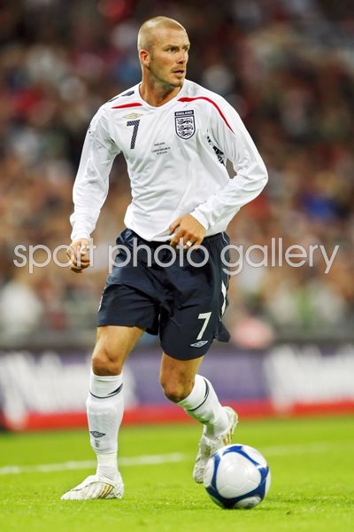 David Beckham on the ball for England 2008