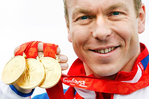 Chris Hoy with 3 Olympic Golds