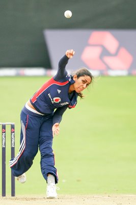Isa Guha in action for England's Women 